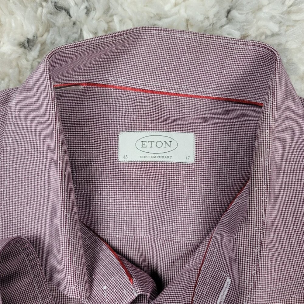 ETON Dress Shirt Men's Large 17 43 Contemporary Long Sleeve Button Office Work - Picture 3 of 8